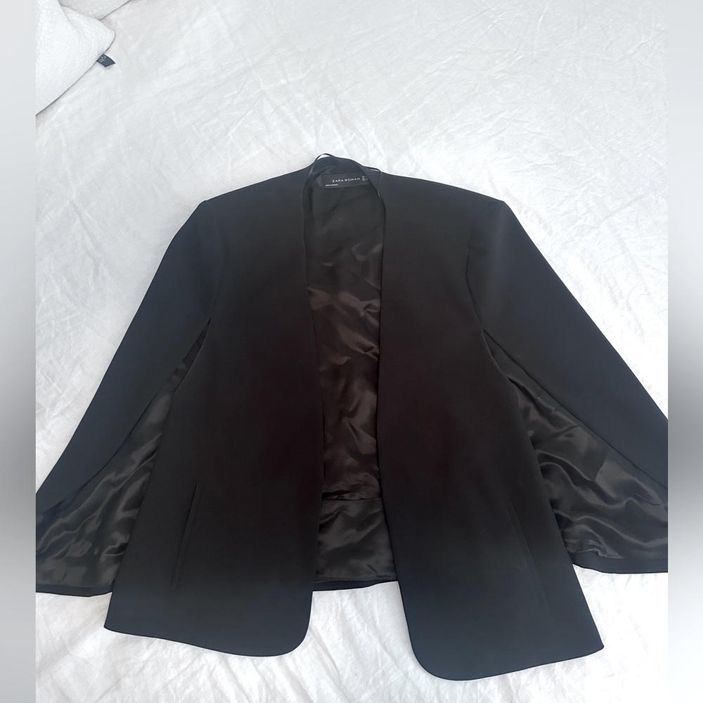 Zara black cape blazer poncho jacket slits, Women’s XL